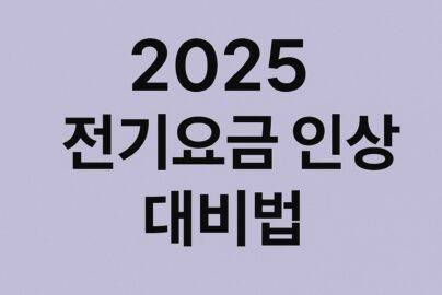 2025년 전기요금 인상 대비법