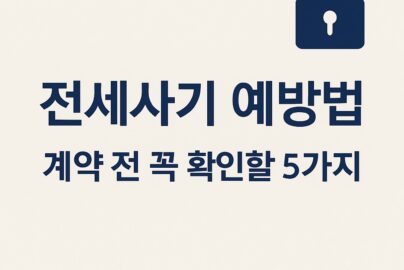 전세사기 피해 예방법 계약 전 꼭 확인해야 할 거